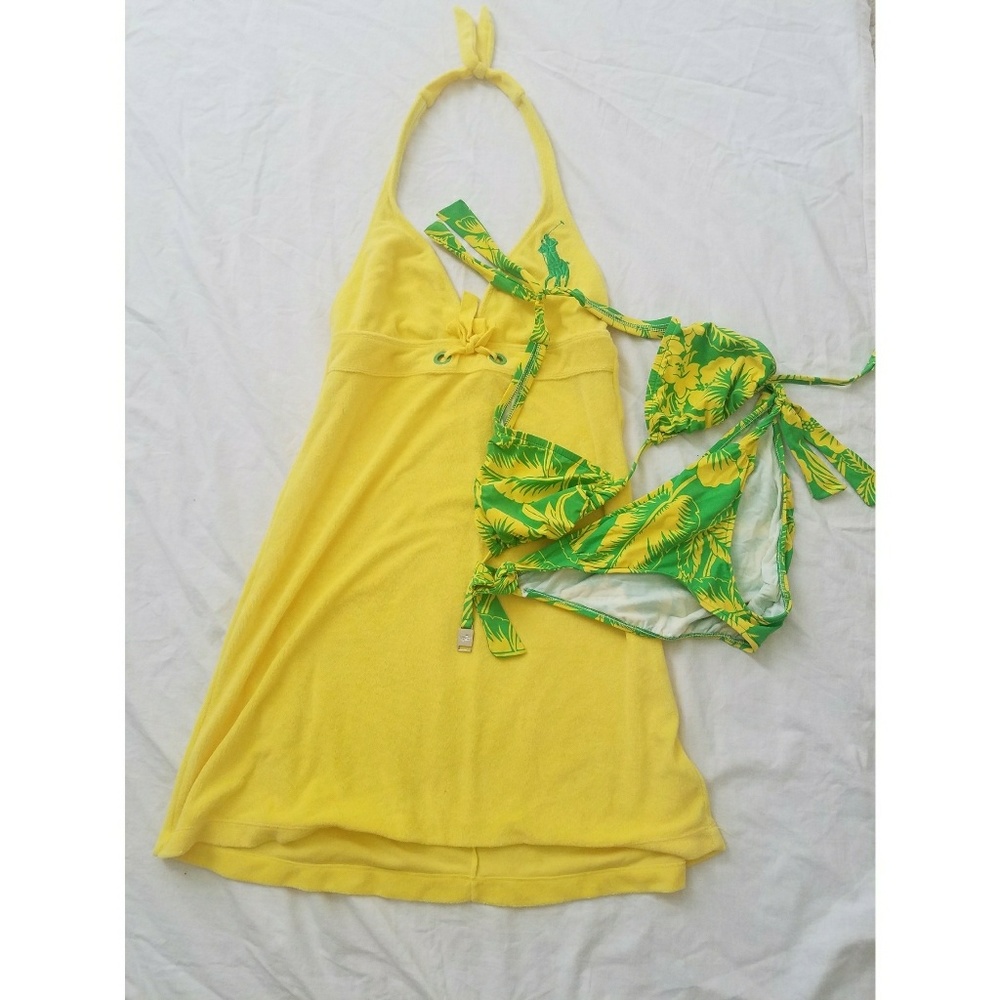 ❌SOLD❌Polo Ralph Lauren Yellow and Green Cover-Up